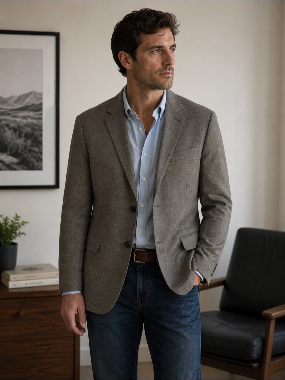 Lauren Ralph Lauren Blazer Wool Sport Coat Classic Neutral 48R‎